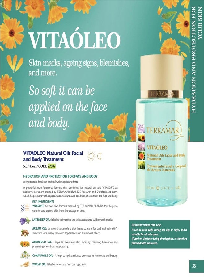 Terramar - Vitaoleo Natural Oils Facial and Body Treatment 5.07 fl. Oz - Lightweight Hydrating Oil with 5 Natural Oils and VITASOFT – Improves Skin Texture, Appearance, and Condition - Image 3